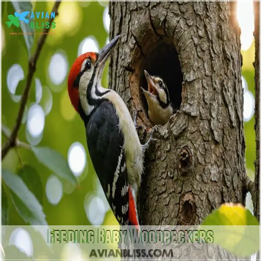 Feeding Baby Woodpeckers