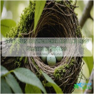 great crested flycatcher nest and eggs