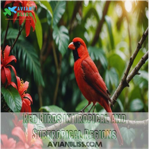 Red Birds in Tropical and Subtropical Regions