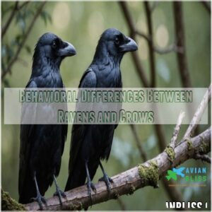 Behavioral Differences Between Ravens and Crows