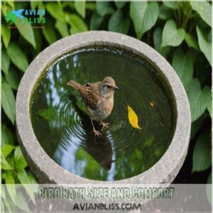 Bird Bath Size and Comfort