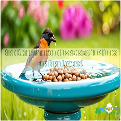 bird bath with food dispenser