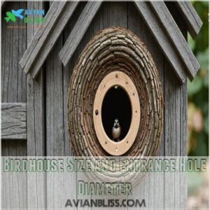 Birdhouse Size and Entrance Hole Diameter