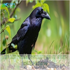 Diet and Foraging Strategies of Crows and Blackbirds