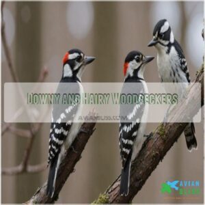 Downy and Hairy Woodpeckers