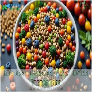 Factors to Consider When Buying Parrot Food