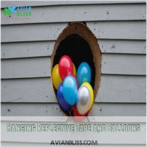 Hanging Reflective Tape and Balloons