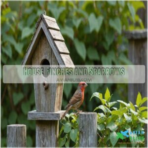 House Finches and Sparrows