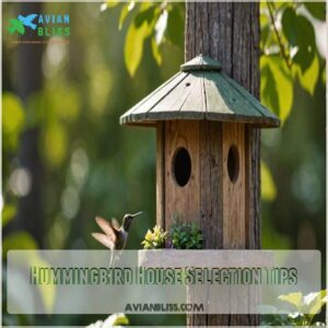 Hummingbird House Selection Tips