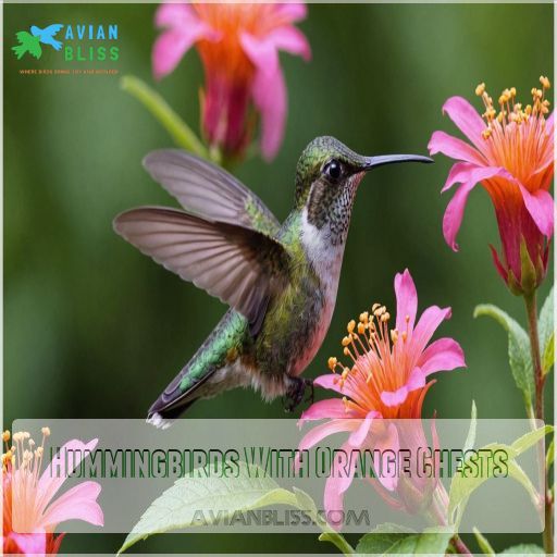 Hummingbirds With Orange Chests