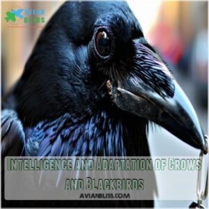 Intelligence and Adaptation of Crows and Blackbirds