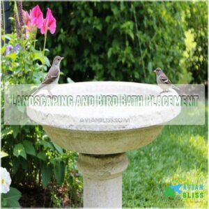 Landscaping and Bird Bath Placement