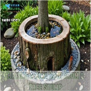 Making a Bird Bath From a Tree Stump