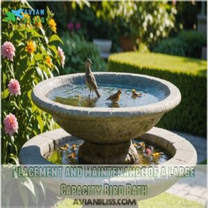 Placement and Maintenance of a Large Capacity Bird Bath