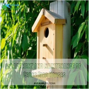 Placement and Maintenance of Cedar Bird Houses