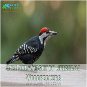 Size and Weight of Louisiana Woodpeckers