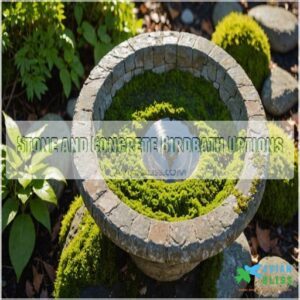 Stone and Concrete Birdbath Options