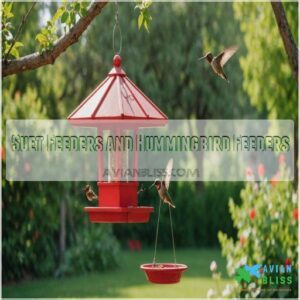 Suet Feeders and Hummingbird Feeders