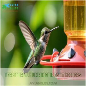 Territorial Hummingbirds at Feeders