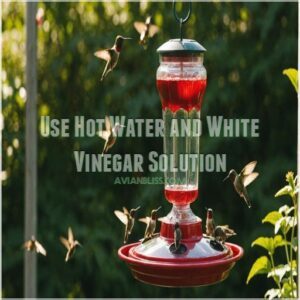 Use Hot Water and White Vinegar Solution