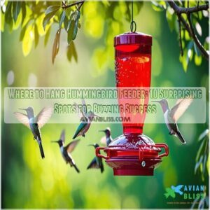 where to hang hummingbird feeder