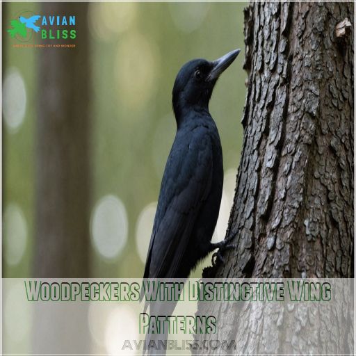 Woodpeckers With Distinctive Wing Patterns