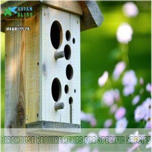 Birdhouse Requirements for Specific Species