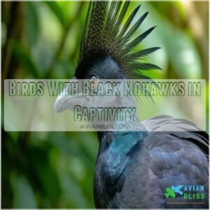 Birds With Black Mohawks in Captivity