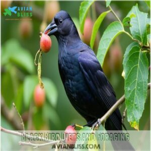 Black Bird Diets and Foraging