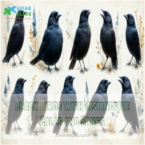 Black Birds With Distinctive Calls and Songs