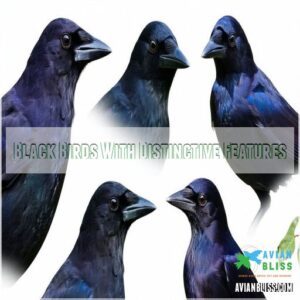 Black Birds With Distinctive Features