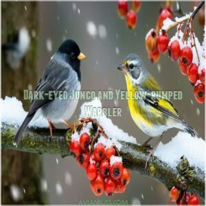 Dark-eyed Junco and Yellow-rumped Warbler