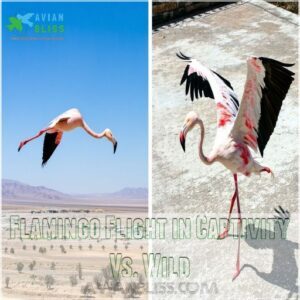 Flamingo Flight in Captivity Vs. Wild