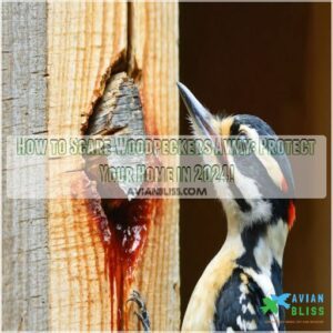 how to scare woodpeckers away from house