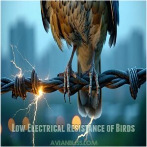 Low Electrical Resistance of Birds