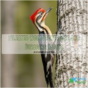 Pileated Woodpecker Size and Foraging Habits