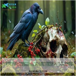 Raven Foraging and Hunting Strategies