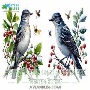 Seasonal Changes in Mockingbird Feeding Habits