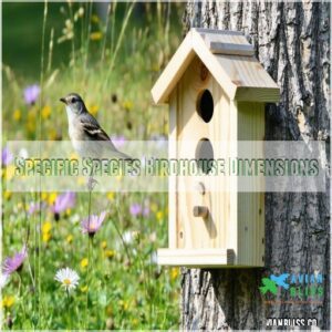 Specific Species Birdhouse Dimensions