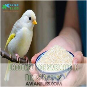 Uncooked Rice Swelling in Birds