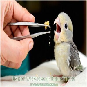 Using Tweezers or Chopsticks