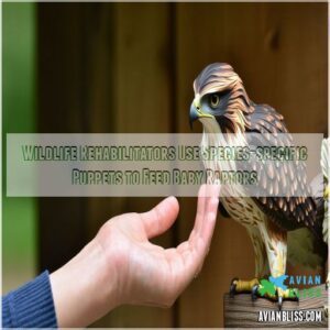 Wildlife Rehabilitators Use Species-specific Puppets to Feed Baby Raptors