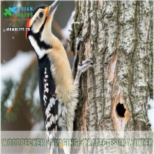 Woodpecker Foraging Strategies in Winter