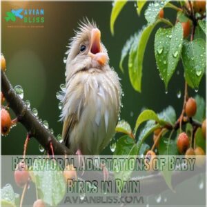 Behavioral Adaptations of Baby Birds in Rain