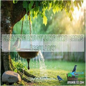 Cleaning and Filling Bird Baths Regularly