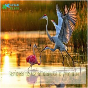 Cranes and Spoonbills in Florida