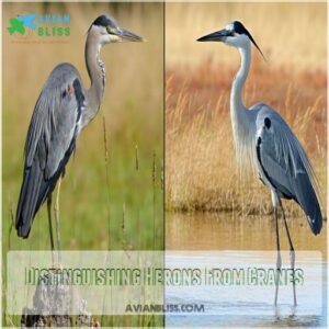 Distinguishing Herons From Cranes