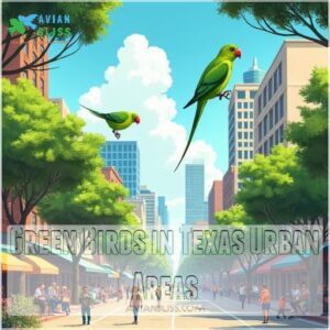 Green Birds in Texas Urban Areas