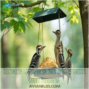 Hanging Locations for Woodpecker Suet Feeders