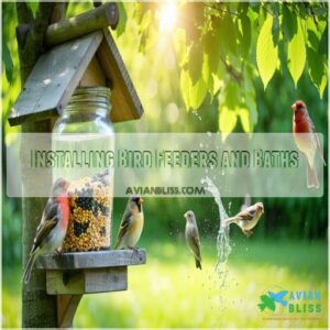 Installing Bird Feeders and Baths